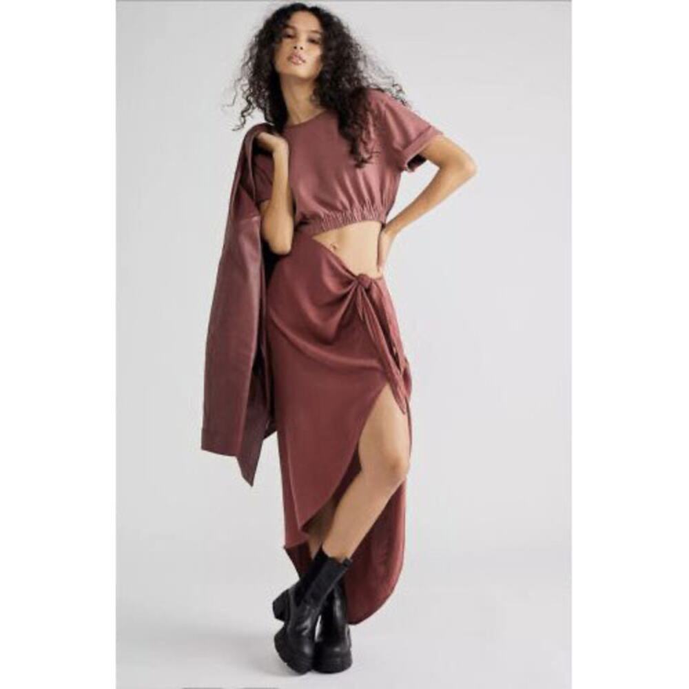 FREE PEOPLE RAE MAXI DRESS size large in redwood (b45)